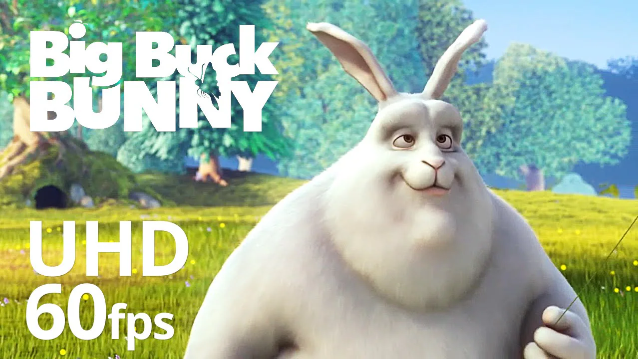 Big Buck Bunny 站在明亮草地上的动画画面